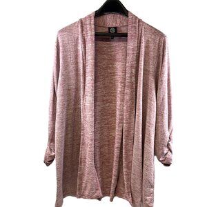 Bobeau Pink Open Front Cardigan Women’s 1X